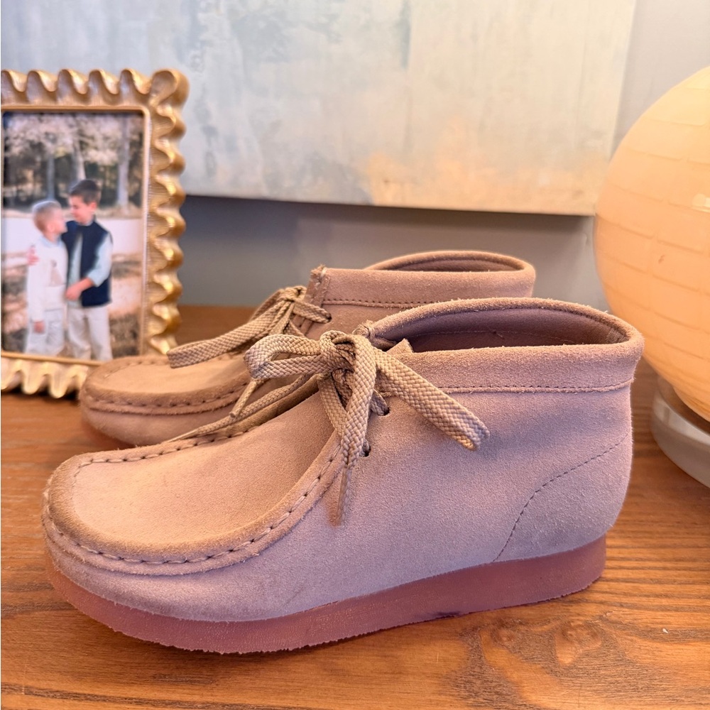 Clarks Kids Tan Suede Shoes